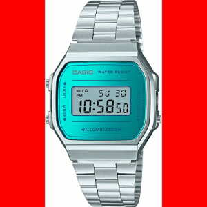 Hodinky Casio A 168WEM-2EF stříbrné / tyrkysové