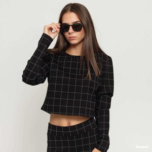 Urban Classics Ladies Check Cropped Crew Black