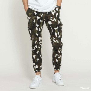 Urban Classics Geometric Camo Stretch Twill Cargo Pants Camo Green/ White