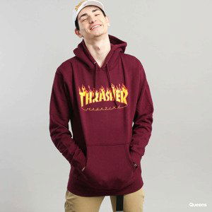 Thrasher Flame Logo Hood Dark Wine