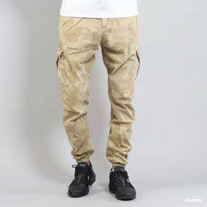 Kalhoty Urban Classics Camo Cargo Jogging Pants Sand Camo W36