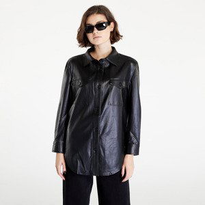 GUESS Nicole Pu Leather Shirt Jacket Black