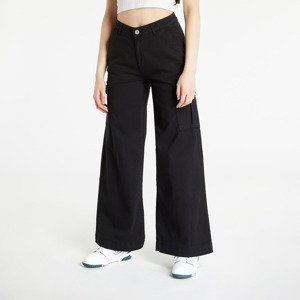 Urban Classics Ladies High Waist Wide Leg Twill Cargo Pants Black