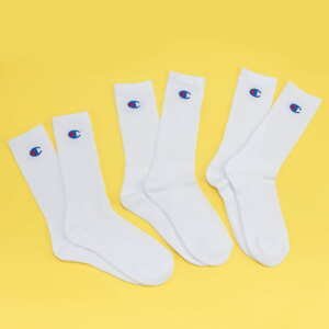 Ponožky Champion 3Pack Crew Socks bílé