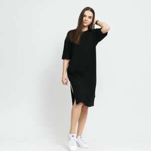 Šaty Urban Classics Ladies Organic Oversized Slit Tee Dress černé
