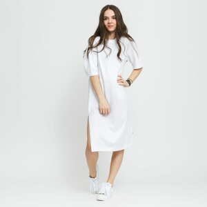 Šaty Urban Classics Ladies Organic Oversized Slit Tee Dress bílé