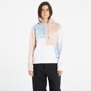 Mikina Karl Kani Signature Block Hoodie Dusty Rose/ Light Blue/ White XS