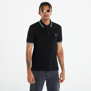 FRED PERRY Twin Tipped Short Sleeve Tee Black/ Ecru/ Deep Mint