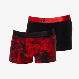 Hugo Boss Logo-Waistband Stretch Trunks 2-Pack Black/ Red