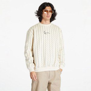 Karl Kani Small Signature Ziczac Pinstripe Crew Off White/ Black