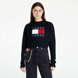 Dámský svetr TOMMY JEANS Boxy Center Flag Pullover Černý