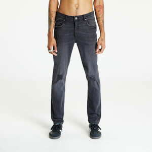 Kalhoty Urban Classics Distressed Stretch Denim Pants Black Destroyed Washed