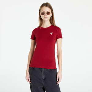 Dámské tričko GUESS Short Sleeve Mini Triangle T-Shirt Vínové