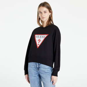 Dámská mikina GUESS Triangle Logo Crew-Neck Sweatshirt Black