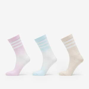 Ponožky adidas Performance Dip-Dyed 3-Stripes Cushioned Crew Socks 3-Pack Bílé/Růžové/Tyrkysové