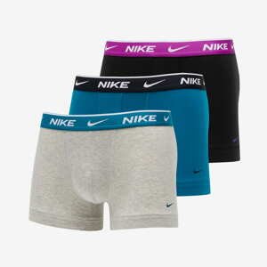 Nike Everyday Cotton Stretch Trunk Šedé/ Tyrkysové/ Černé