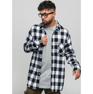 Pánská košile Urban Classics Checked Flanell Shirt černá / bílá