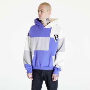 Mikina PREACH Oversized Patchwork H GOTS Grey Melange/ Purple/ Off White