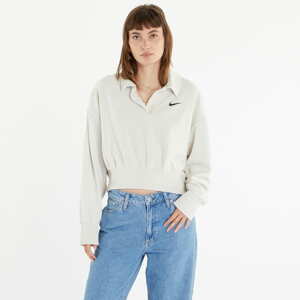 Dámská mikina Nike Sportswear Women's Velour Polo Light Bone/ Black