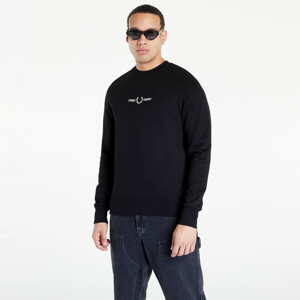 Mikina FRED PERRY Embroidered Sweatshirt Black