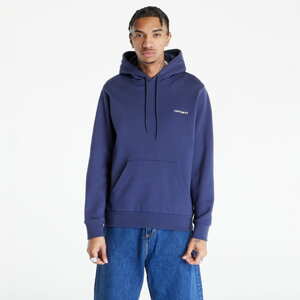 Mikina Carhartt WIP Hooded Script Embroidery Sweat Enzian/ White