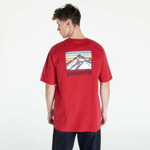 Tričko s krátkým rukávem Patagonia Line Logo Ridge Pocket Responsibili-Tee Sumac Red