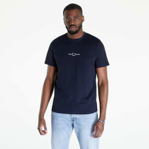 Tričko s krátkým rukávem FRED PERRY Embroidered T-Shirt Navy