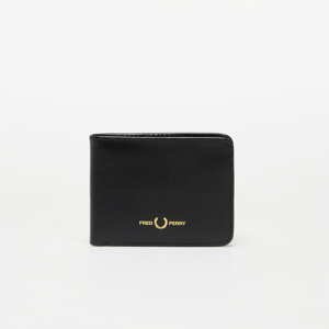 FRED PERRY Burnished Leather Billfold Wallet Black