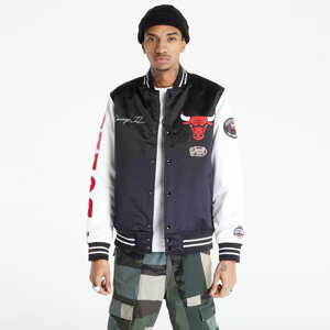 Bomber bunda Mitchell & Ness Team Origins Varsity Satin Chicago Bulls Jacket Black/ White