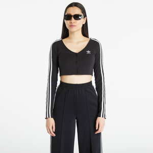 Dámské tričko s dlouhým rukávem adidas Originals Adicolor Classics 3-Stripes Button Long Sleeve Black