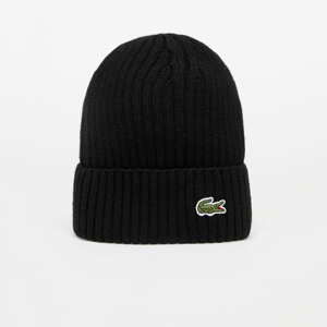 Kulich LACOSTE Ribbed Wool Beanie Black