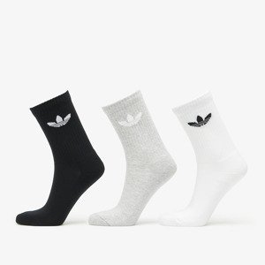 adidas Originals Trefoil Cushion Crew Sock 3-Pack White/ Medium Grey Heather/ Black