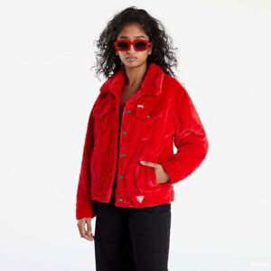 GUESS Faux Fur Jacket Red