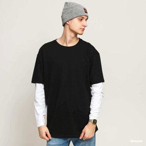 Tričko Urban Classics Oversized Shaped Double Layer LS Tee Black/ White M