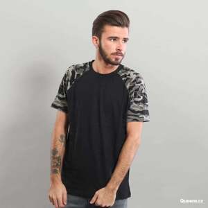 Urban Classics Raglan Contrast Tee Black camo