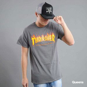 Tričko Thrasher Flame Logo Dark Grey XL