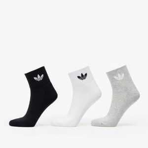 Ponožky adidas Originals Mid Ankle Sock 3-Pack White/ Medium Grey Heather/ Black M