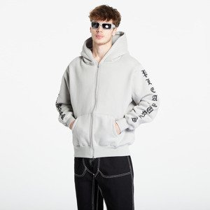 PLEASURES Oe Zip Up Hooded Sweatshirt Grey