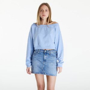 Mikina Tommy Jeans Cropped Off Shoulder Sweatshirt Blue M