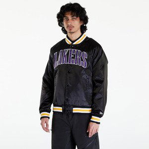 New Era LA Lakers NBA Applique Satin Bomber Jacket UNISEX Black/ True Purple