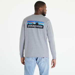 Patagonia Long Sleeve P-6 Logo Responsibili-Tee Gravel Heather