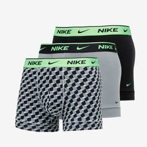 Nike Everyday Cotton Stretch Trunk 3 Pack Geo Block Print/ Cool Grey/ Black