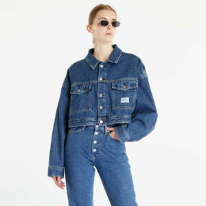 Džíska CALVIN KLEIN JEANS Boxy Cropped Denim Jacket Blue