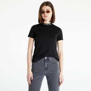 Dámské tričko CALVIN KLEIN JEANS Logo Neckline Straight Top Black