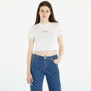 Dámské tričko TOMMY JEANS Essential Logo Cropped T-Shirt White