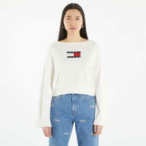 Dámský svetr TOMMY JEANS Lw Center Flag S Pullover White