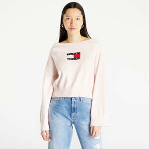 Dámský svetr TOMMY JEANS Lw Center Flag S Pullover Faint Pink