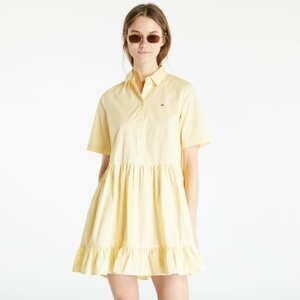 Šaty TOMMY JEANS Poplin Tiered Ss Shirt Dress Yellow