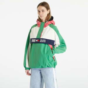 Větrovka TOMMY JEANS Hooded Archive Chicago Windbreaker Popover Jacket Coastal Green/ Multi