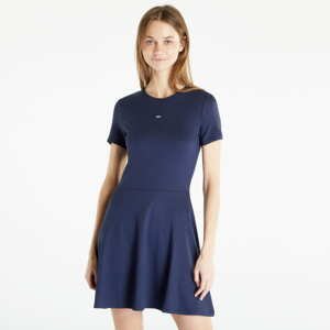 Šaty TOMMY JEANS Essential Fit & Flare Dress Twilight Navy